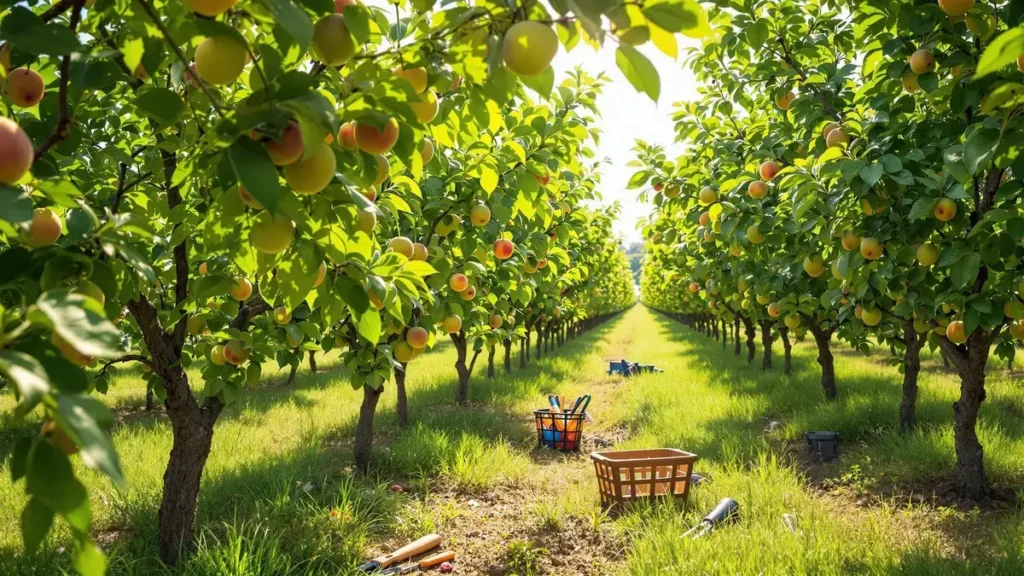 De tuinierders van juni gebruiken een essentiële methode om de grootte van fruit in boomgaarden te verbeteren